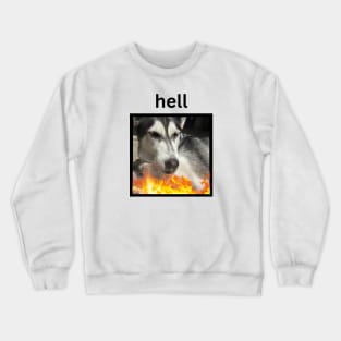 Husky Squinting Simple Hell Fire Square Crewneck Sweatshirt